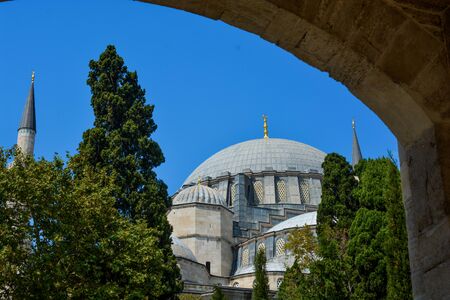Outer view of dome in Ottoman architecture  in, Istanbul, Turkeyの写真素材