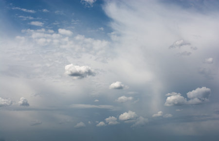 Dark and grey clouds are in the sky