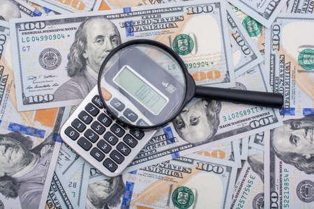 Banknote bundle of US dollarの写真素材