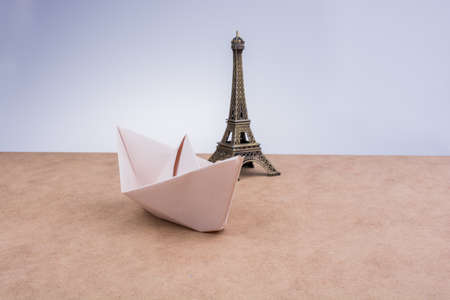 Set of the little model Eiffel Towersの写真素材