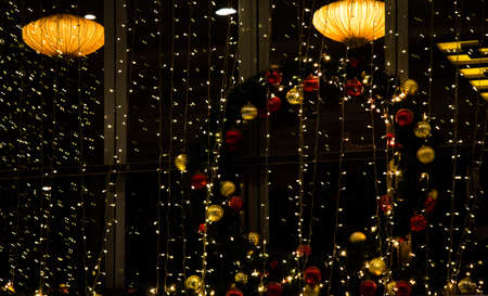 Christmas lights and party lights of a certain typeの写真素材