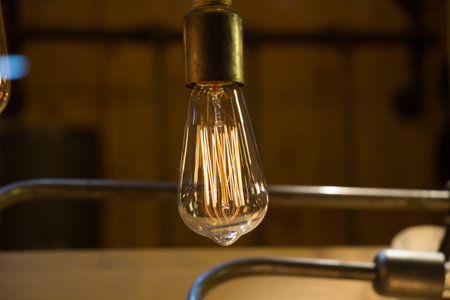 Decorative antique edison style filament light bulbs hanging