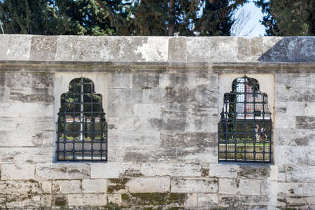 Old window Architecture from the Ottoman times In Istanbulの写真素材