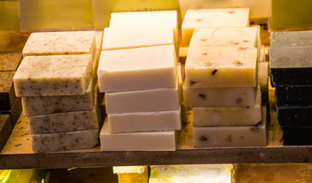 Collection of bars of fragrant hand made organic soap