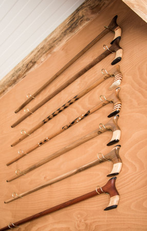Set of wooden walking stick for sale