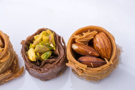 Nut stuffed dessert of mini size cuisine on a plateの写真素材