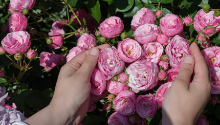 Beautiful fresh rose in hand