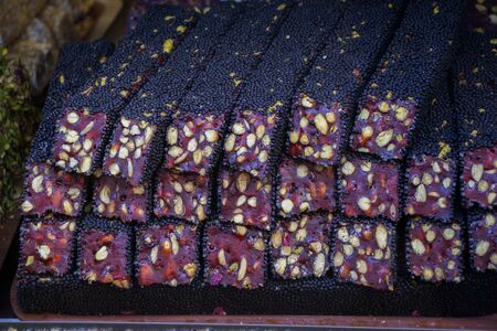 Load of traditional turkish delight rahat lokumの写真素材