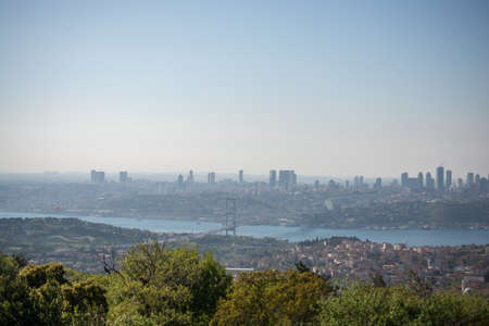 View of Istanbul Bosporus with two continentsの写真素材