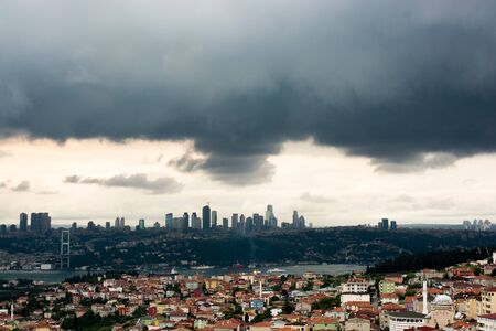 View of Istanbul Bosporus with two continentsの写真素材