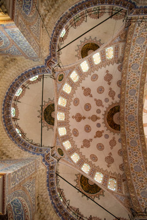 Inner view of dome in Ottoman architecture  in, Istanbul, Turkey