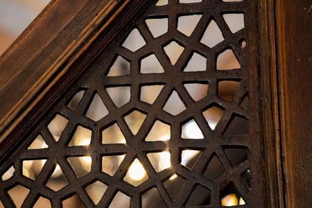 Ottoman Turkish  art with geometric patterns on woodの写真素材