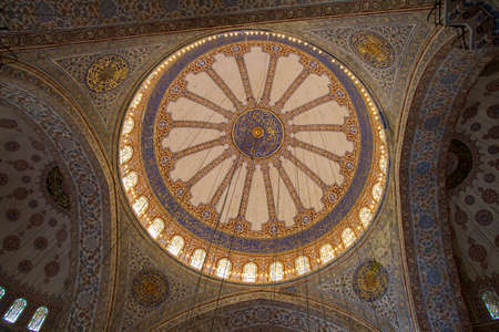 Inner view of dome in Ottoman architecture  in, Istanbul, Turkeyのeditorial素材