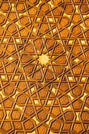 Ottoman Turkish  art with geometric patterns on woodの写真素材
