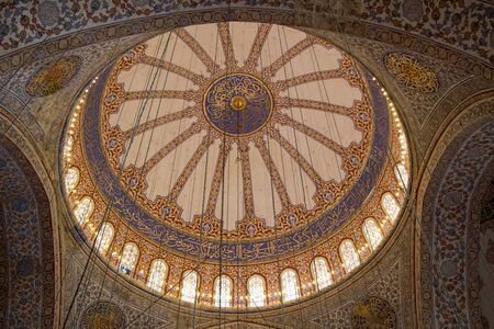 Inner view of dome in Ottoman architecture  in, Istanbul, Turkeyのeditorial素材