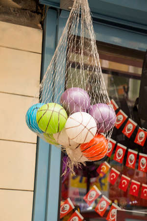 Rubber ball of various color as a backgroundの写真素材