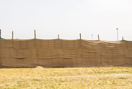 Linen canvas fabric texture used as a wall outdoors