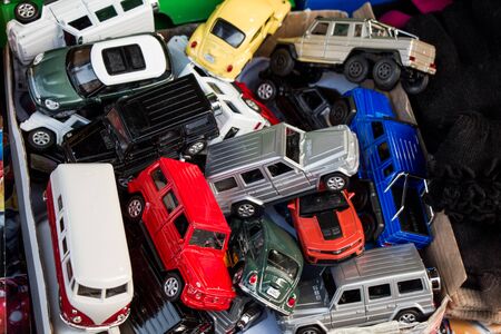 Toy car as a transportation devices on backgroundの写真素材