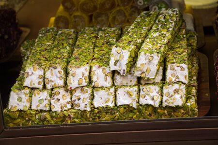Load of traditional turkish delight rahat lokumの写真素材