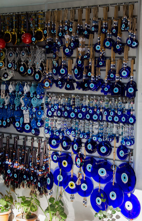 Evil eye bead as Amulet souvenir  from Turkeyの写真素材