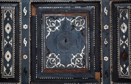 Ottoman-Turkish style floral art patterns on wood