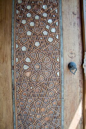 Ottoman Turkish  art with geometric patterns on woodの写真素材
