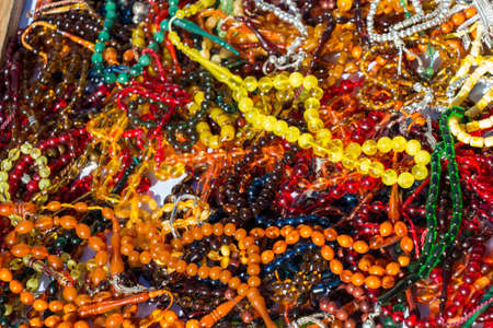 Set of praying beads of various colorsの写真素材