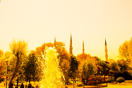 Minaret of an Ottoman style  mosque Mosques in viewの写真素材