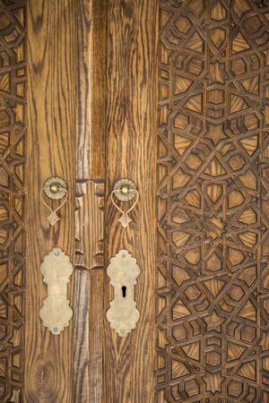 Ottoman Turkish  art with geometric patterns on woodの写真素材