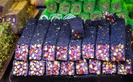 Load of traditional turkish delight rahat lokum