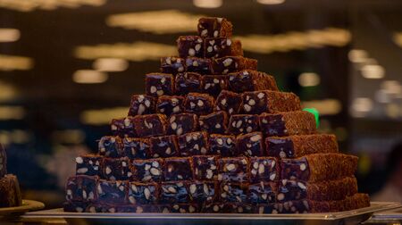 Load of traditional turkish delight rahat lokumの写真素材