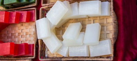 Collection of bars of fragrant hand made organic soap