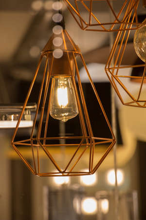 Decorative  style filament light bulbs in viewの写真素材