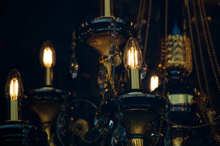 Decorative  style filament light bulbs in viewの写真素材