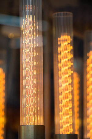 Decorative  style filament light bulbs in viewの写真素材