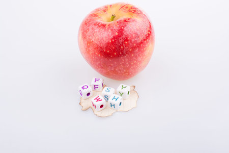 Back to school theme with a red apple