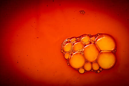 Colorful water bubles on water as abackgroundの写真素材