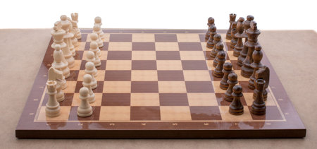 Chess board with chess pieces  on it