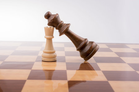 Chess board with chess pieces  on it