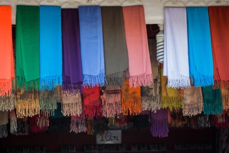Turksih traditional woman scarf with some embroideryの写真素材