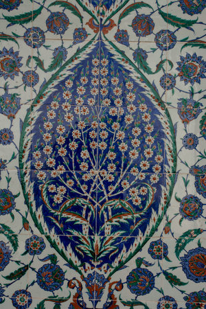 Ottoman ancient Handmade Turkish Tiles with floral patterns