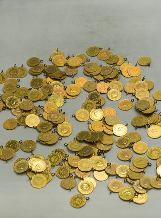Plenty of geniune gold coins are in the view