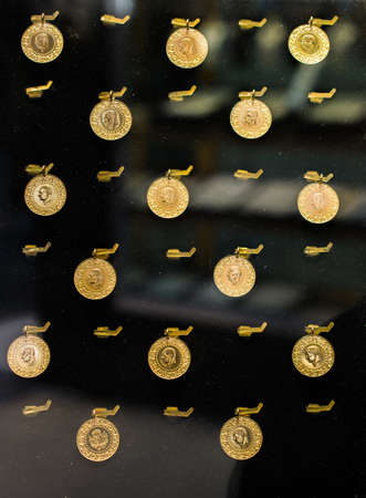 Plenty of geniune gold coins are in the viewの写真素材