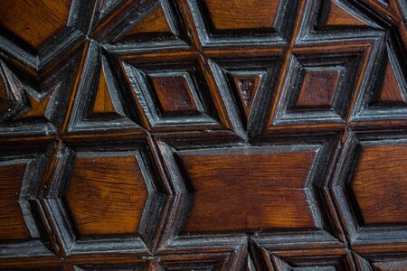 Ottoman Turkish  art with geometric patterns on woodの写真素材