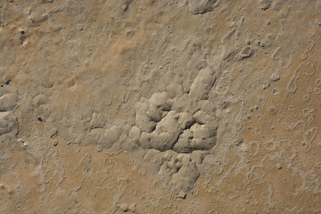 Patterns on a freshly poured concrete surface