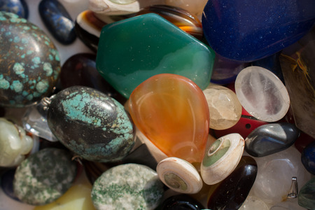 Set of natural mineral gemstones of a certain typeの写真素材