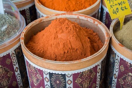 Various type of spices at the Spice Marketの写真素材