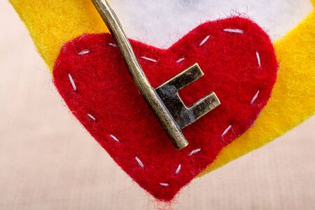 Retro styled color   decorativel key made of metalの写真素材