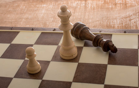 Chess board with chess pieces  on it