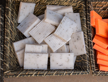 Collection of bars of fragrant hand made organic soap
